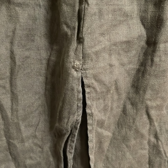 525 America Olive Green Linen Wrap Dress - Picture 9 of 9